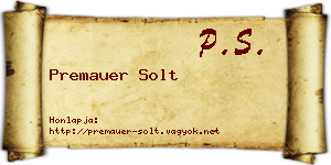 Premauer Solt névjegykártya